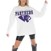 Women's Gameday Couture White High Point Panthers Big Goals Oversized Long Sleeve T-Shirt