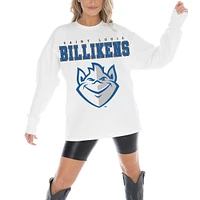 Women's Gameday Couture White Saint Louis Billikens Big Goals Oversized Long Sleeve T-Shirt