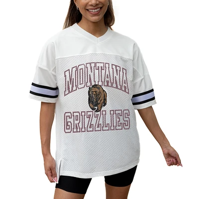 Women's Gameday Couture White Montana Grizzlies Iconic Oversized Fashion Jersey