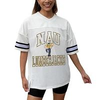 Women's Gameday Couture White Northern Arizona Lumberjacks Iconic Oversized Fashion Jersey