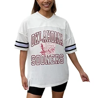 Women's Gameday Couture White Oklahoma Sooners Iconic Oversized Fashion Jersey