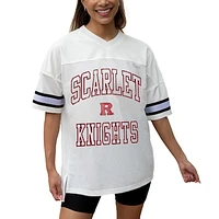 Women's Gameday Couture White Rutgers Scarlet Knights Iconic Oversized Fashion Jersey