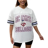 Women's Gameday Couture White South Carolina State Bulldogs Iconic Oversized Fashion Jersey