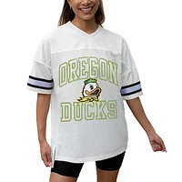 Women's Gameday Couture White Oregon Ducks Iconic Oversized Fashion Jersey