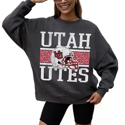 Women's Gameday Couture Charcoal Utah Utes Premium Fleece Pullover Sweatshirt