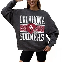 Women's Gameday Couture Charcoal Oklahoma Sooners Premium Fleece Pullover Sweatshirt