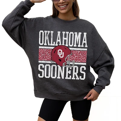 Women's Gameday Couture Charcoal Oklahoma Sooners Premium Fleece Pullover Sweatshirt