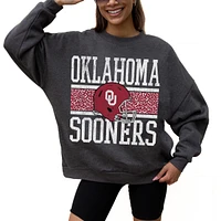 Women's Gameday Couture Charcoal Oklahoma Sooners Premium Fleece Pullover Sweatshirt