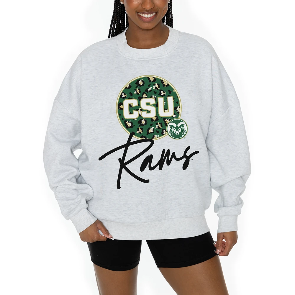 Women's Gameday Couture Ash Colorado State Rams Premium Fleece Pullover Sweatshirt