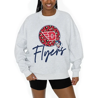 Women's Gameday Couture Ash Dayton Flyers Premium Fleece Pullover Sweatshirt