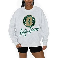 Women's Gameday Couture Ash Charlotte 49ers Premium Fleece Pullover Sweatshirt