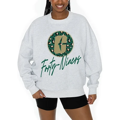 Women's Gameday Couture Ash Charlotte 49ers Premium Fleece Pullover Sweatshirt