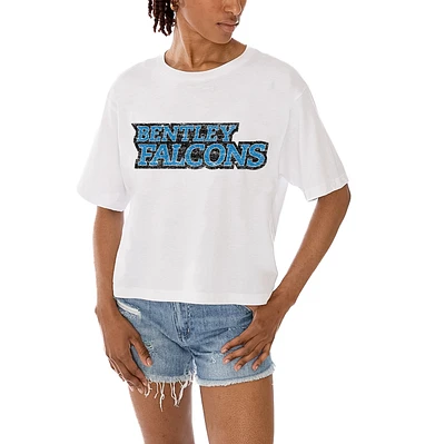 Women's Gameday Couture White Bentley Falcons Claim To Fame Boxy Cropped T-Shirt