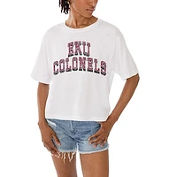 Women's Gameday Couture White Eastern Kentucky Colonels Claim To Fame Boxy Cropped T-Shirt