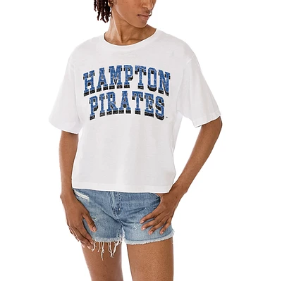 Women's Gameday Couture White Hampton Pirates Claim To Fame Boxy Cropped T-Shirt