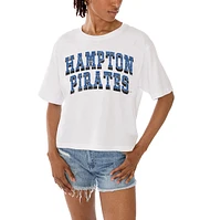 Women's Gameday Couture White Hampton Pirates Claim To Fame Boxy Cropped T-Shirt