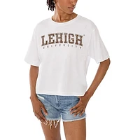 Women's Gameday Couture White Lehigh Mountain Hawks Claim To Fame Boxy Cropped T-Shirt