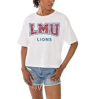 Women's Gameday Couture White Loyola Marymount Lions Claim To Fame Boxy Cropped T-Shirt