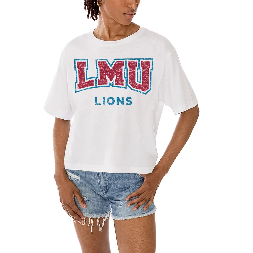 Women's Gameday Couture White Loyola Marymount Lions Claim To Fame Boxy Cropped T-Shirt