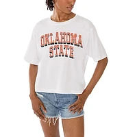 Women's Gameday Couture White Oklahoma State Cowboys Claim To Fame Boxy Cropped T-Shirt