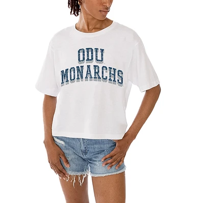 Women's Gameday Couture White Old Dominion Monarchs Claim To Fame Boxy Cropped T-Shirt