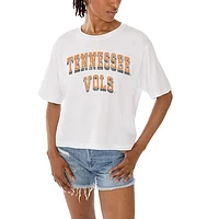 Women's Gameday Couture White Tennessee Volunteers Claim To Fame Boxy Cropped T-Shirt