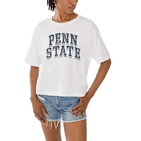 Women's Gameday Couture White Penn State Nittany Lions Claim To Fame Boxy Cropped T-Shirt