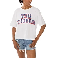 Women's Gameday Couture White Tennessee State Tigers Claim To Fame Boxy Cropped T-Shirt