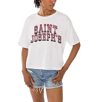 Women's Gameday Couture White Saint Joseph's Hawks Claim To Fame Boxy Cropped T-Shirt