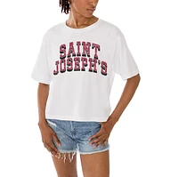 Women's Gameday Couture White Saint Joseph's Hawks Claim To Fame Boxy Cropped T-Shirt