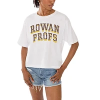 Women's Gameday Couture White Rowan Profs Claim To Fame Boxy Cropped T-Shirt