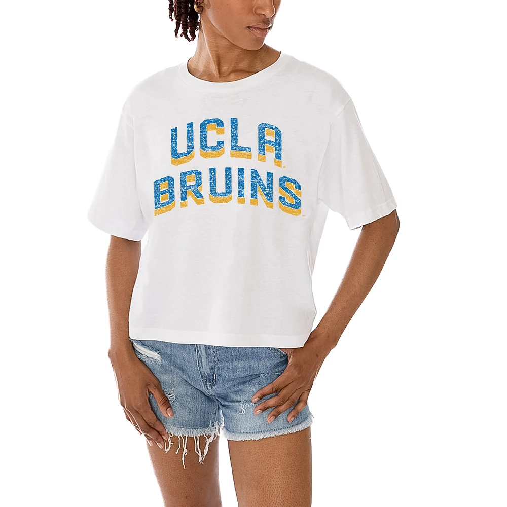 Women's Gameday Couture White UCLA Bruins Claim To Fame Boxy Cropped T-Shirt