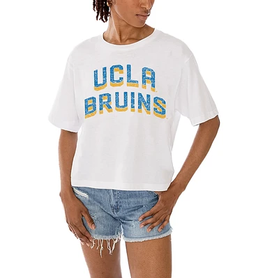 Women's Gameday Couture White UCLA Bruins Claim To Fame Boxy Cropped T-Shirt