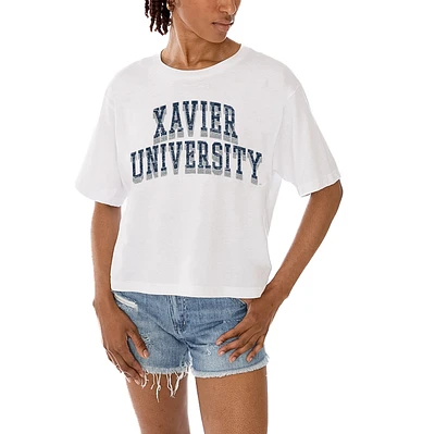 Women's Gameday Couture White Xavier Musketeers Claim To Fame Boxy Cropped T-Shirt