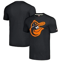 Men's Homage Black Baltimore Orioles Cooperstown Collection Hand-Drawn Logo Tri-Blend T-Shirt