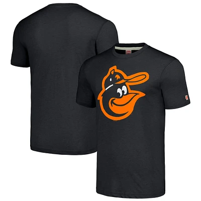 Men's Homage Black Baltimore Orioles Cooperstown Collection Hand-Drawn Logo Tri-Blend T-Shirt