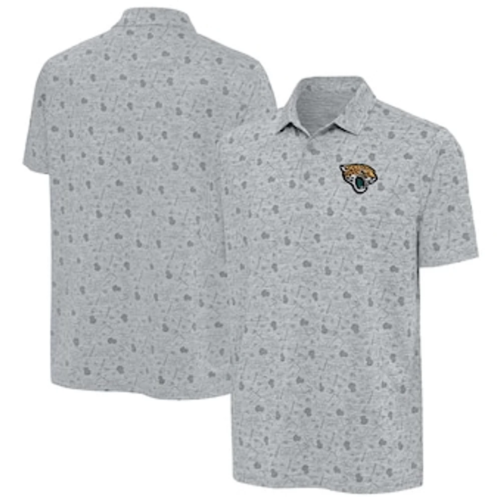 Men's Antigua Heather Gray Jacksonville Jaguars Relentless Polo