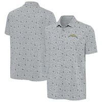 Men's Antigua Heather Gray Los Angeles Chargers Relentless Polo