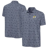 Men's Antigua Heather Navy Los Angeles Rams Relentless Polo