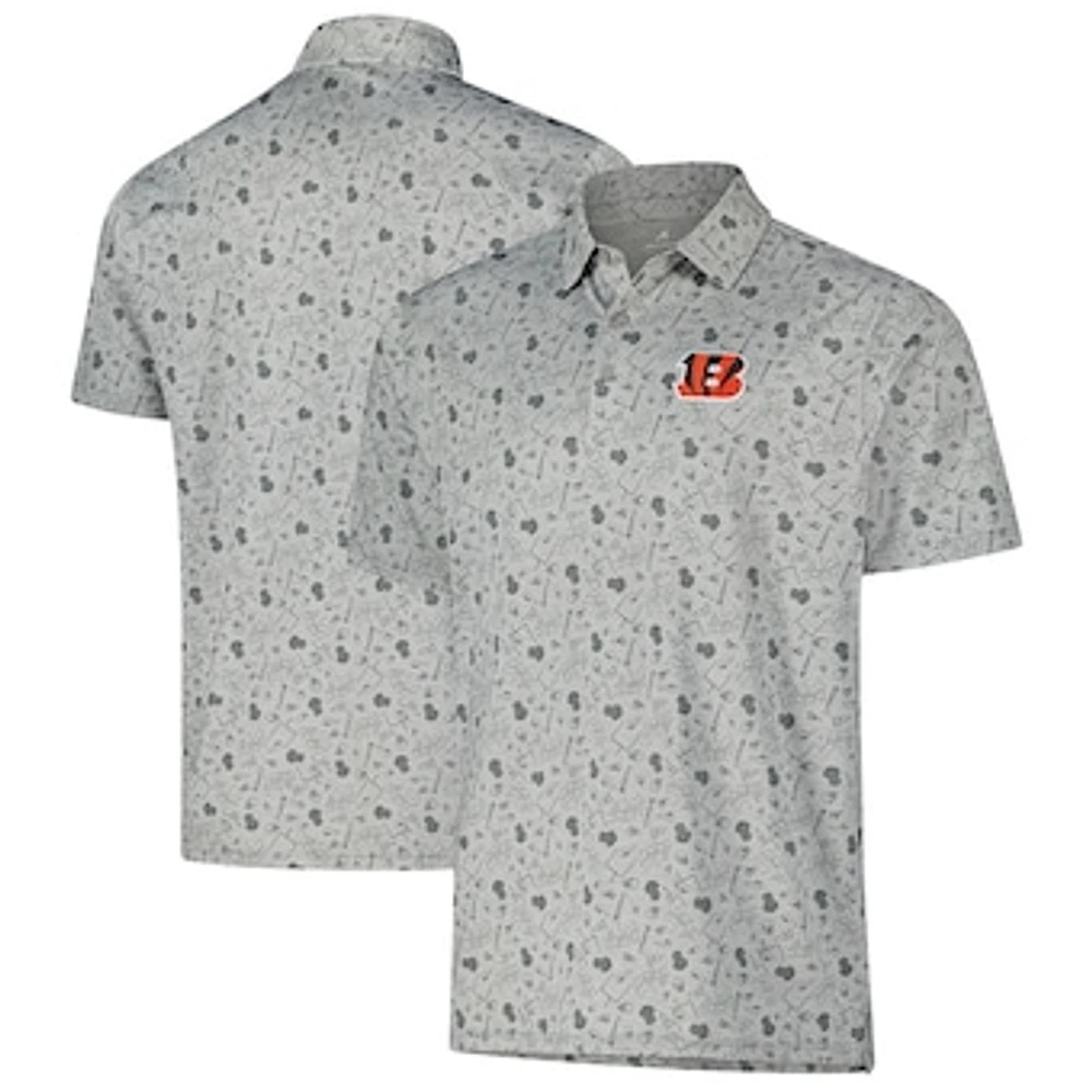 Men's Antigua Heather Gray Cincinnati Bengals Relentless Polo