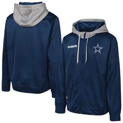 Men's Navy Dallas Cowboys Replay Fashion Graphic Full-Zip Hoodie Jacket