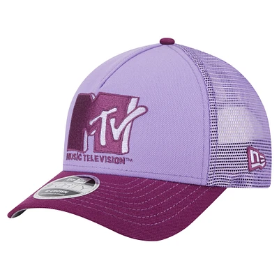 Men's New Era Purple MTV Tonal 9FORTY Adjustable Trucker Hat