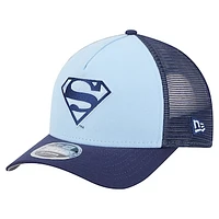 Men's New Era Light Blue Superman Tonal 9FORTY Adjustable Trucker Hat