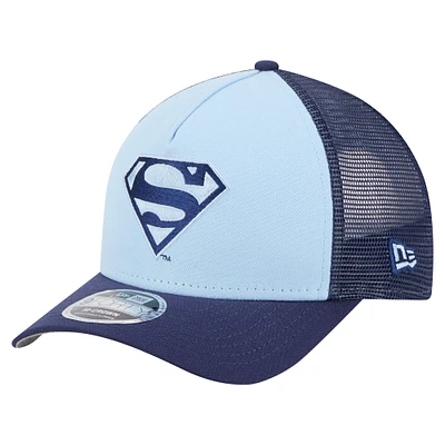 Men's New Era Light Blue Superman Tonal 9FORTY Adjustable Trucker Hat