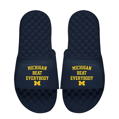 Unisex ISlide Navy Michigan Wolverines Team Saying Slide Sandals