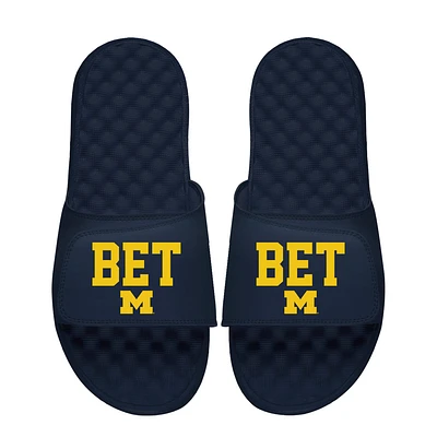 Unisex ISlide Navy Michigan Wolverines BET Slide Sandals