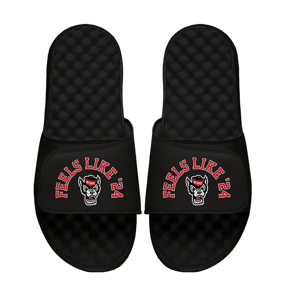 Unisex ISlide Black NC State Wolfpack Team Saying Slide Sandals