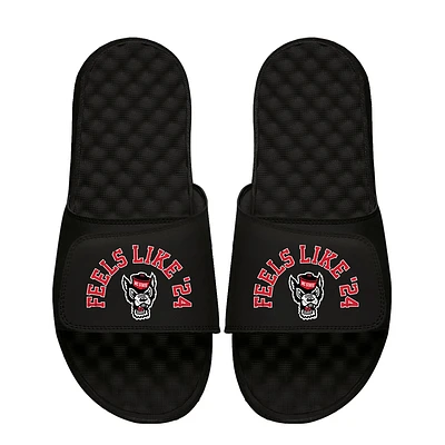 Unisex ISlide Black NC State Wolfpack Team Saying Slide Sandals