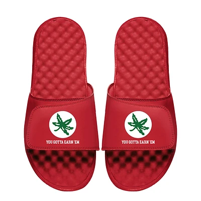Youth ISlide  Scarlet Ohio State Buckeyes Buckeye Leaf Slide Sandals