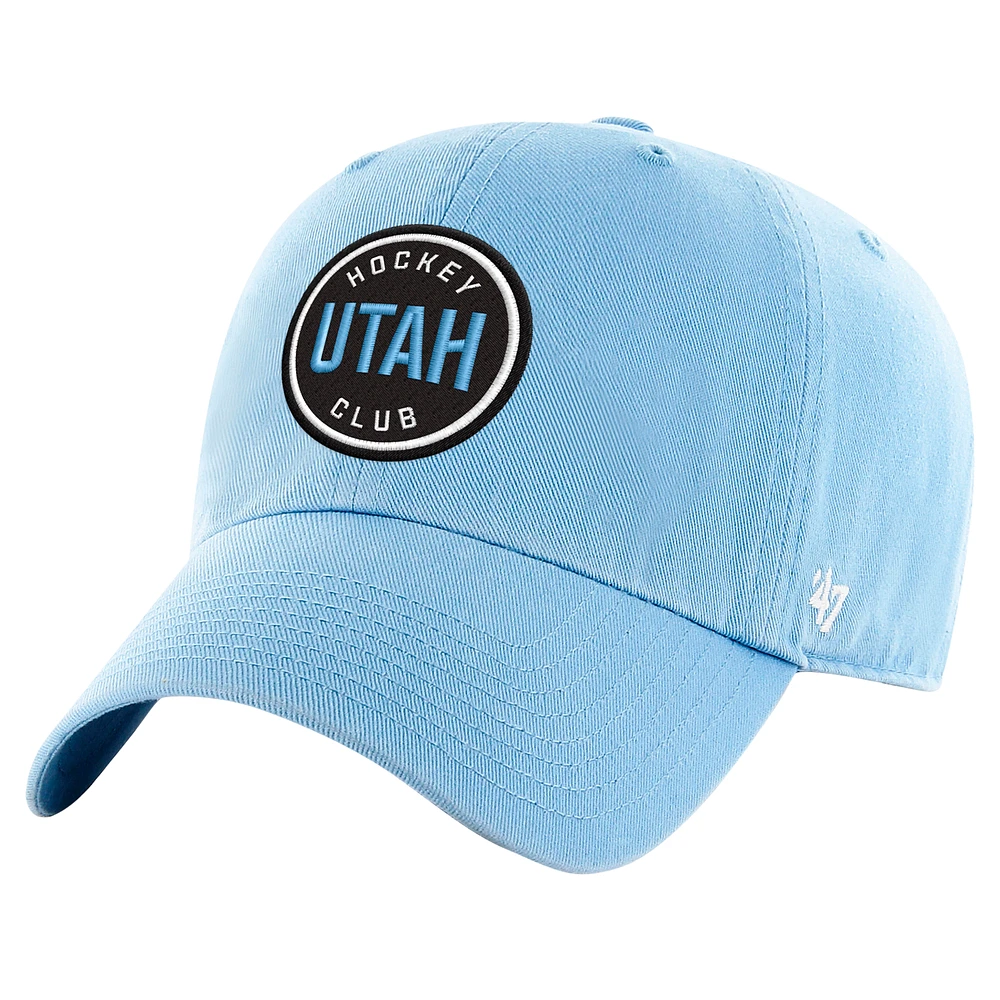 Men's '47 Light Blue Utah Hockey Club Core Logo Clean Up Adjustable Hat